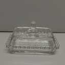 Glass Butter Dish with Lid for Countertop, Clear Crystal Glass Covered Butter Stick Holder Tray, Butter Storage Container for Fridge
