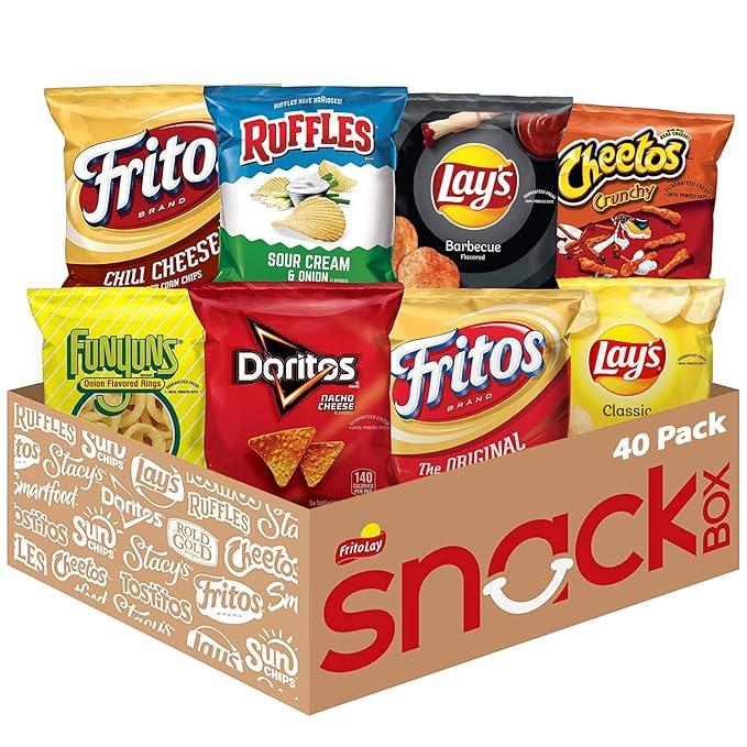 Ultimate Snack Care Package, Variety Assortment of Chips, Count of 40 (Best Before Jul. 02 and 16, 2024)