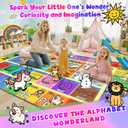 Large Classroom Rug Elementary 8x10 | Soft, Non-Slip & Washable Kids Play Mat | Educational ABC Rug for Kids Playroom, Preschool, Kindergarten & Daycare