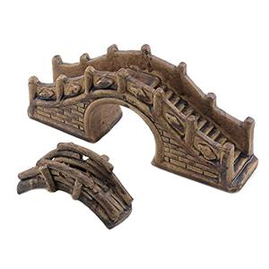 MY MIRONEY 2-Pack Aquarium Decoration Artificial Bridge Ceramic Arch Bridge for Garden Decor Fish Tank Ornament