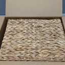 Jumbo Wicker Basket, Rectangular Wicker Baskets for Storage, Water Hyacinth Extra Large Storage Baskets, Shelf Basket with Built-in Handles-1 Pack