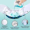 wegreeco Washable Male Dog Belly Band (Stylish Pattern)- Pack of 3 - Male Dog Belly Wrap, Dog Diapers Male (Abstract Geometrical Blue, Medium)