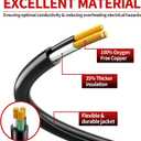 16/3 10A 125V 1250W 100 Ft Outdoor Extension Cord Waterproof, Weatherproof & Flame Retardant Black 3 Prong Power Cord Outside for Lawn & Garden, SJTW ETL Listed