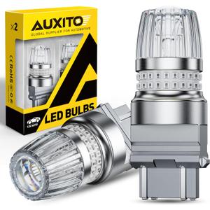 AUXITO 3157 LED Bulbs Red, 3156 LED Tail Brake Light Bulb, Ultra Bright 3057 4157 4156 3457 4057 4114 LED Bulbs with Projector for Exterior Stop Reverse Turn Signal Brake Tail Lights, Pack of 2
