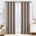 PONY DANCE Light Taupe Blackout Curtains - Thermal Isulated Room Darkening Drapes for Bedroom/Living Room, Set of 2 Curtain Panels, 55 x 80 inch