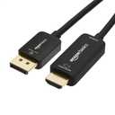 Amazon Basics DisplayPort to HDMI Cable, Uni-Directional, 1080p, 1920x1200, 4K@60Hz, Works with DisplayPort Enabled Desktops and Laptops, Connect to HDMI Displays, 6 ft, Gold-Plated Plug, Black