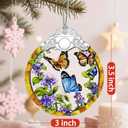 5 x Christmas Ornaments: Stained Glass Ornament, Christmas Tree Ornament, Hanging Ornaments for Home Decor & Xmas Tree Decorations Holiday Decor, Gifts & Holiday Present - Monarch Butterfly
