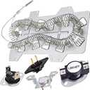 2025 UPGRADE Dryer Heating Element for Samsung dv42h5000ew/a3 dv45h7000ew/a2 dv48h7400ew/a2 DC47-00019A Dryer Heating Element DC47-00018A Thermostat DC47-00016A DC32-00007A DC96-00887A Thermal fuse