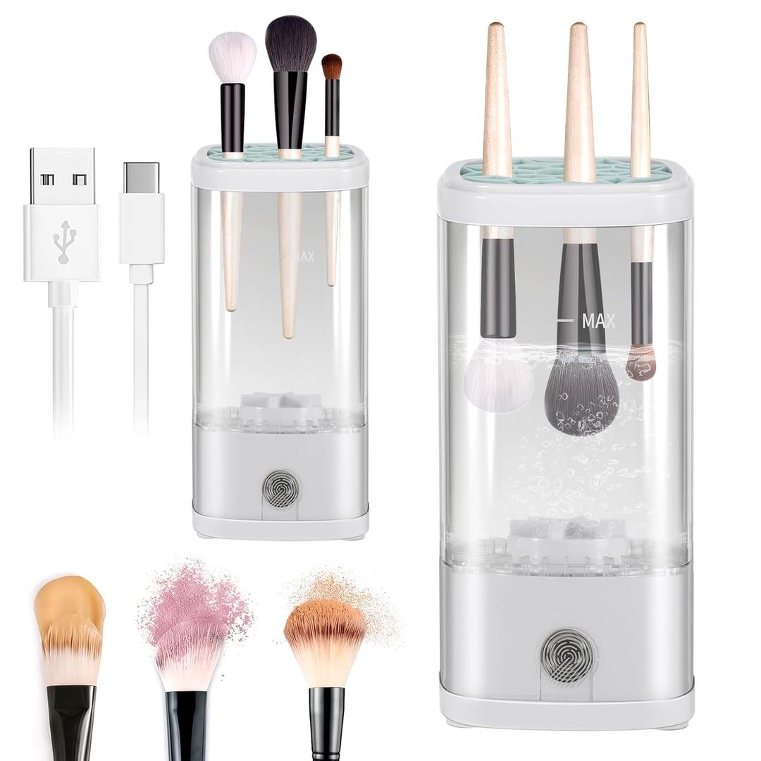 Electric Makeup Brush Cleaner, Automatic 2 in 1 Makeup Brush Dryer Makeup Brush Washer Combined Quick Efficient Cleaner Machine