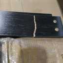 DWVO 47'' Buffet Cabinets with Upper Rack, Farmhouse Coffee Bar Cabinet with Power Outlet & Goblet Holder, Sideboard Cabinets with Sliding Barn Door for Kitchen, Living Room (Black Oak)