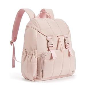 BOSTANTEN Women's Puffer Backpack, Versatile College Laptop Backpack with RFID Pocket, Water Resistant Casual Travel Daypack, Black