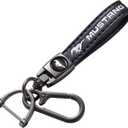 TACOMA Genuine Leather Car Keychain for Key Chain for Men and Women Family Present Key Ring Accessories(Black)