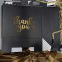 50 Pack Small Thank You Gift Bags with Handles, Black Mini Party Favor Bags 5.5''x 2.5''x4.7'', Mini Gift Bags Bulk with Bow Ribbon for Valentine's Day, Bridal, Wedding, Baby Shower