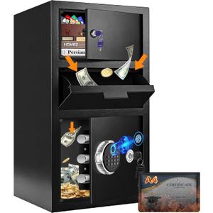 5.8 Cuft Large Fireproof Biometric Drop Safe for Business