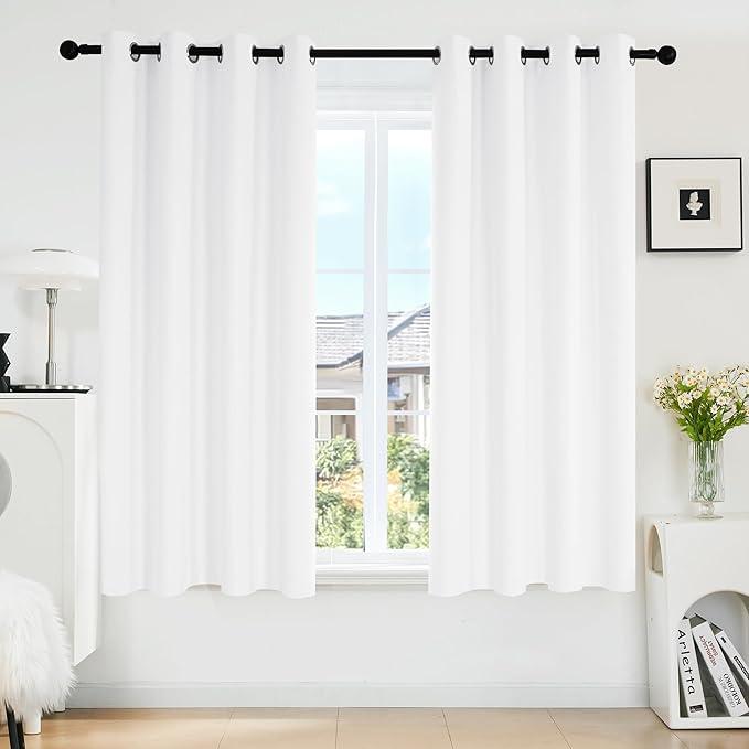 Deconovo Blackout Curtains, Room Darkening Thermal Insulated Window Drapes, Noise Reducing, Grommet Top, 2 Panels 42W x 54L Inch Machine Washable for Bedroom Living Room Nursery