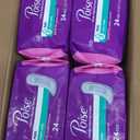 Poise Incontinence Pads & Postpartum Incontinence Pads, 3 Drop Light Absorbency, Long Length, 96 Count (4 Packs of 24)