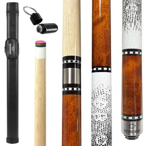 HomeSeason 58in Pool Cue Stick Canadian Maple Wood 13mm Tip - 18oz Perfect for Precision Play, Low Deflection Pool Cue for Enhanced Accuracy