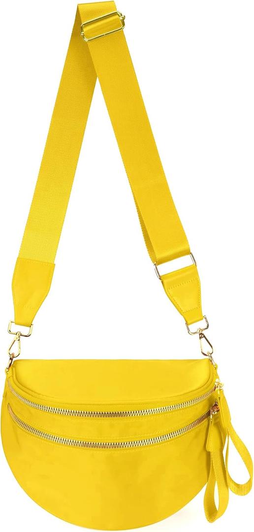 FEIBOON Spacious Nylon Crossbody Bag Bum Bag Handbags Wallets Purses Trendy Shoulder Bag for Women