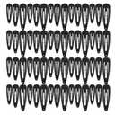 ECADY Hair Clips Multi-Size 60pcs Durable & Non-Slip Black Metal Snap Barrettes (Glossy Black)