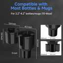 DYLEN Car Cup Holder Expander, 2 in 1 Cup Holder Adapter Extender for Car with Expandable Insert, Fits Yeti, Hydroflask and Other Large Water Bottles & Mugs in 2.2"-4.6" (10-46oz)