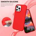 DOMAVER Case for iPhone 16 Pro 6.3'' Case Smooth Liquid Silicone Soft Gel Rubber Microfiber Lining Cushion Cover Shockproof Protective Phone Cases Compatible with iPhone 16 Pro - Red
