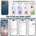 Compatible with iPhone 16 Pro Max 6.9" Wallet Case with Card Holder RFID Blocking for Women Men, Double Magnetic Clasp Kickstand Shockproof Phone Case Fit for iPhone 16 Pro Max, Blue