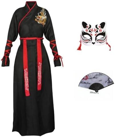 CRFASIBE Hanfu Chinese Dress for Women Halloween Cosplay Anime Asian Samurai Costume