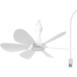 USB Mini Small Ceiling Fan quiet Camping Optional RV Fans Emergency Portable Outdoor Hanging Gazebo Canopy Dorm Fans Silent For Grow Tent,Hiking,Outages Battery operated,Power Bank powered