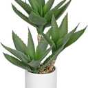 Hollyone Large Artificial Agave Plants Fake Three-Head Agave Succulent Plant Potted 17" Faux Plant Succulent Aloe Vera Plants Indoor for Desk Modern Home Decor