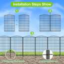 INJOPEXI Decorative Garden Fence 12 Panels 26ft (L)42in (H) Garden Fences with 12 Panels Rustproof Wire No Dig Rabbit Animal Barrier Fencing Rabbit Dog Fence for Yard Patio Outdoor - Without Gate