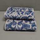 Morebes Washable 2x6 Bathroom Runner Rug, Floral Rug Runners for Hallways 6 Feet Non Slip Vintage Kitchen Runner Rug, Soft Low Pile Floor Carpet for Laundry Room Bedroom, Light Blue