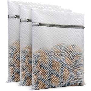 Muchfun 3Pcs Durable Honeycomb Mesh Laundry Bags for Delicates 12 x 16 Inches (3 Medium)