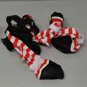 1 Pcs Dog Suspender Boots for Small Medium Dogs Waterproof Dog Rain Boots Adjustable Anti-Slip Paw Protectors Leggings Shoes for Outdoor Winter Snow Rain Walking (Red and White Stripe,L)