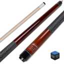 Pool Cues, 58 Inch 2-Piece Pool Sticks for Adults, House Bar Billiards Table Sticks 18 19 20 21 oz, Hardwood Billiard Cue in Purple Blue Green Orange Red Brown Selectable (Brown-21Oz)
