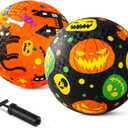ZOOJOY Pack of 2 Cartoon Playground Balls, Halloween Balls for Toddler 3-12, 8.5" Rubber Ball Bouncy Kickball, Indoor & Outdoor Game Toys for Boys Girls with Pump