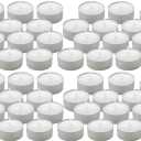 Tea Light Candles, 50‑Count – 4.5‑Hour Long‑Burning White Tealights for Warmers – Non‑Toxic, Smokeless & Soot‑Free Unscented Candles for Parties, Décor & Shabbat