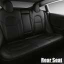 NLQR Front & Rear Full Seat Cover Set PU Leather Perforated Protector Cushion Black Compatible with Tesla Model 3 2017 2018 2019 2020 2021 2022 2023