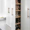 Goo-Ki Vintage Retro Antique Brass Zinc Alloy Cabinet Handles - 10''(256mm) Hole Center Striped Decorations Cabinet Pull Hardware for Bedroom, Kitchen, 6 Pack