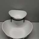Miamolo Tiered Serving Bowls Chip and Dip Serving Set with Stand, Ceramic Appetizer Serving Dishes Platters and Trays for Parties Entertaining - Checkered Kitchen Decor