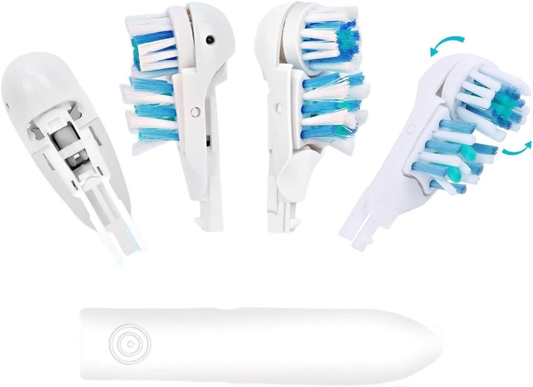 4/8/16 Pcs Electric Toothbrush Replacement Heads Sensitive Dual Clean Rotating Sets Fit for Braun Oral B Cross Action Power 4732 3733 4734 (4)