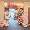 Sinmoe 8 Pcs 2026 Prom Graduation Boxes Decoration Photo Booth Border Lighting 12'' Column Standup with 2026 Prom Letters Graduation Props Backdrop Decor for Party Supplies(Pink)