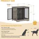 Hzuaneri 27.2" Dog Crate Furniture with Barn Door, Heavy Duty Dog Kennel Indoor with 2 Doors, Wooden Pet Cage End Table for Small Medium Dogs up to 22 lb, Anti-Chew Anti-Escape, Greige DFC84305B
