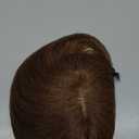 Anemone 6 inch Short Middle Part Straight Real Human Hair Topper Small Thin Clip-in Hair Bangs for Mild Hair Loss Suitable for Women and Men (Warm Brown)