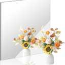 18x18 in Acrylic Mirror Sheet for Wall, 2.5mm Thick Unbreakable Non Glass Body Mirror Tile Self Adhesive Mirror Stickers Rectangular Wall Mirror for Bathroom Bedroom Home Gym Door Decor