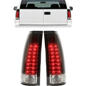 ECOTRIC Taillights Compatible with 19882000 Chevy GMC C/K 1500 2500 3500 Pickup Suburban Tahoe Yukon Blazer W/O Bulbs Pair Red Lens Rear Brake LED Tail Lights