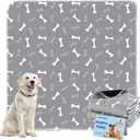 Washable Pee Pads for Dogs, 2 Pack Dog Pee Pads Washable, Waterproof Puppy Pads Mat Reusable Fast Absorbent Dog Potty Training Pads, Whelping Pads for Playpen Crate - 24x24 (Gray)