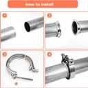 5 Inch V Band Clamp 304 Stainless Steel, for Turbo Exhaust Downpipe, Racing Ford Pickup Truck Exchange Exhaust Systems(2 Pack)