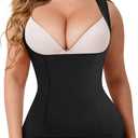 Women's Tummy Control Shapewear Tank Tops Underbust Body Shaper Slimming Compression Camisole Fajas Waist Trainer (Medium, Black)