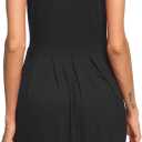 AUSELILY Women's Sleeveless Dresses for Women 2025 Pleated Loose Swing Knee Length Dress with Pockets (Black, XXL)