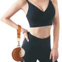 2 x Dual Pouch Wristlet Keychain Wallet Double keychain wallets Mini Pouch Coin Purse Women Coin Detachable Wrist Zip Bag (Pinkg&Brown)